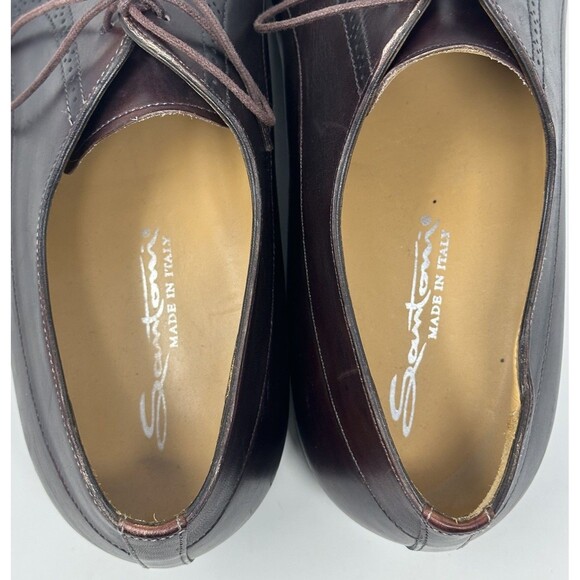 Santoni Cap Toe Derby Shoes Mens 12 D Black Leather Lace Up Loafers Dress Italy main image 13